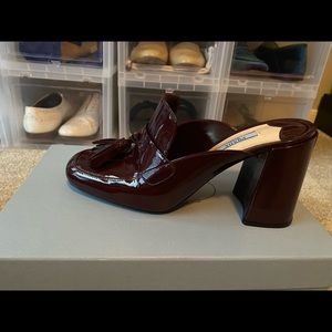 Prada maroon/brown loafer heels